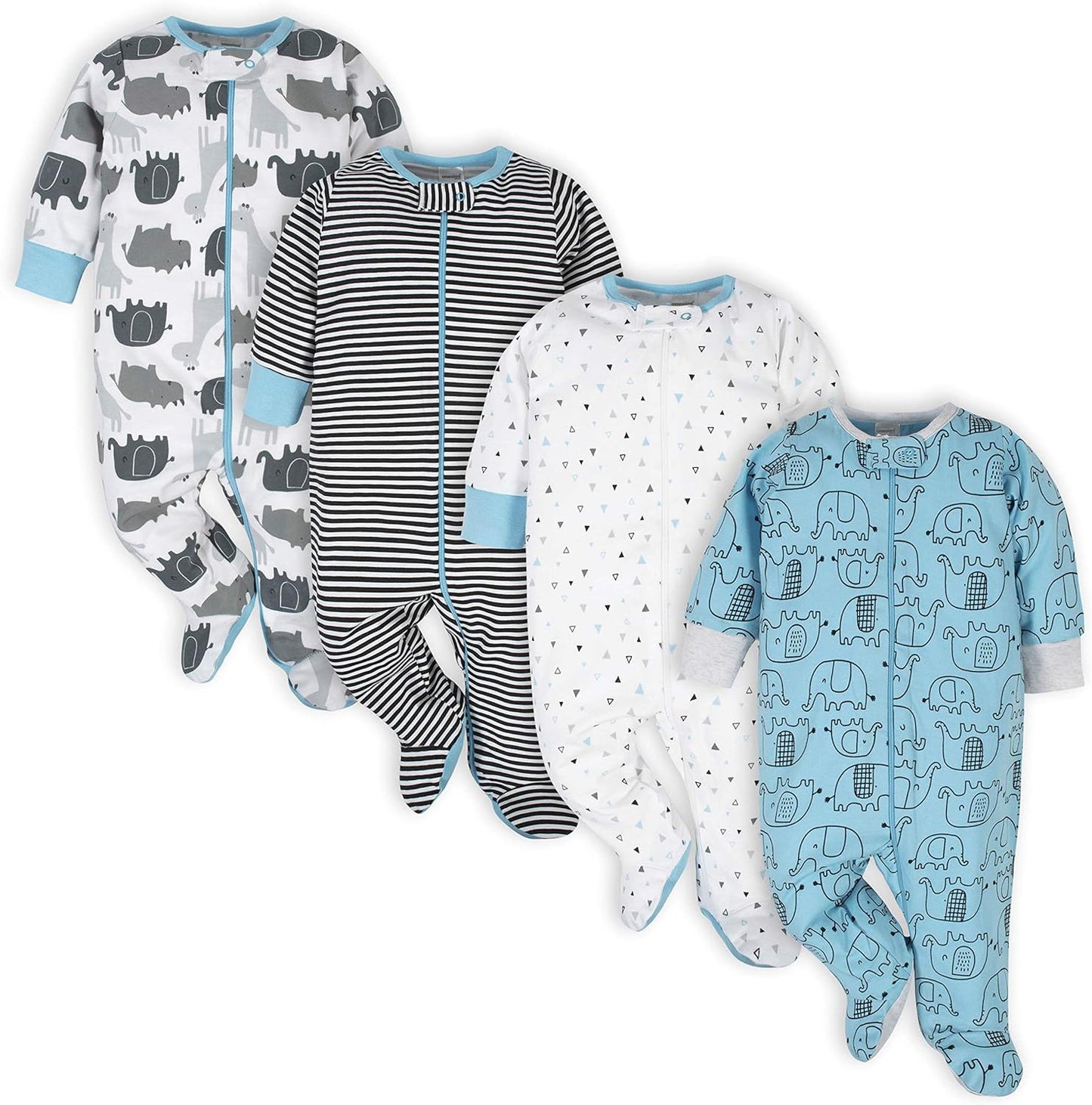 Onesies Brand Baby Boys' 4-Pack Sleep 'N Play Footed Pajamas