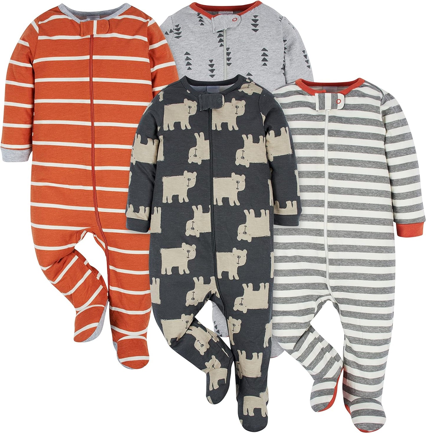 Onesies Brand Baby Boys' 4-Pack Sleep 'N Play Footed Pajamas