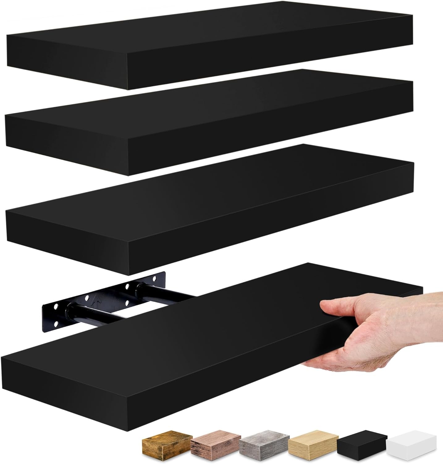 Floating Shelves for Wall, Bathroom Shelves Wall Mounted for Kitchen, Bedroom, Bathroom Storage over Toilet, Hanging Book Shelf for Wall Home Decor Living Room (Mahogany, 3 Pack)