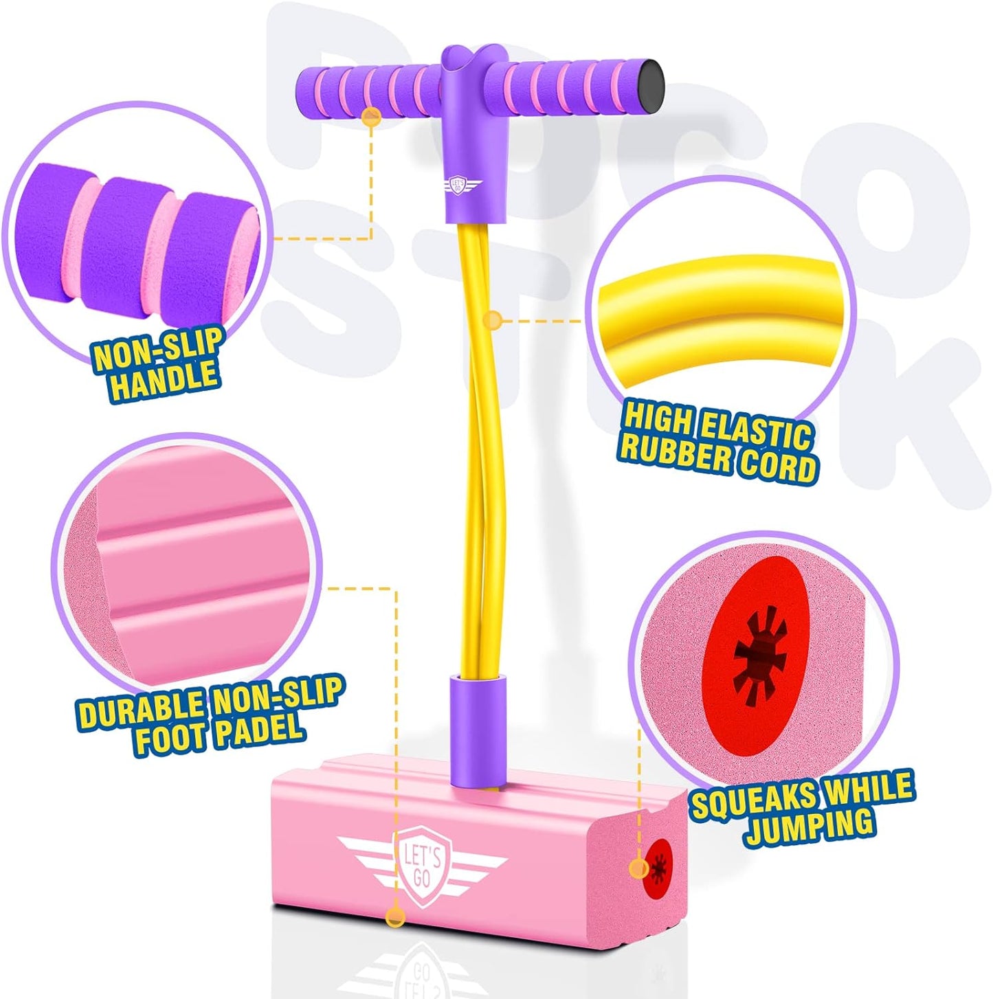 Jumping Promotes Growing Taller- Pogo Stick Foam Pogo Jumper for Kids, Toys for 3-12 Year Old Boys Girls Outdoor Toys Indoor Toys Fun Gifts Christmas Stocking Stuffers Gifts