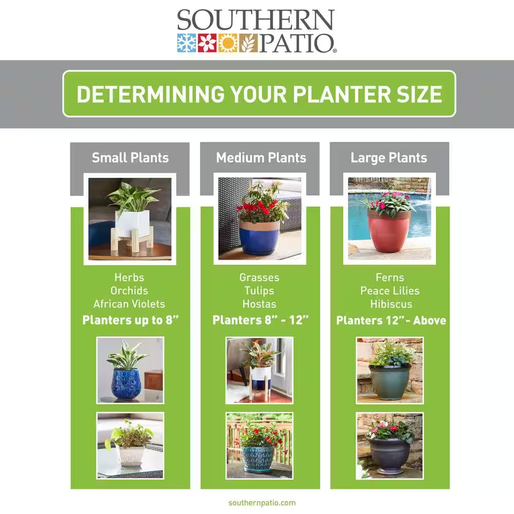 17 In. Jennings Large Gray Plastic Fiberglass Tall Decorative Planter (17 In. D X 19 In. H) with Drainage Hole