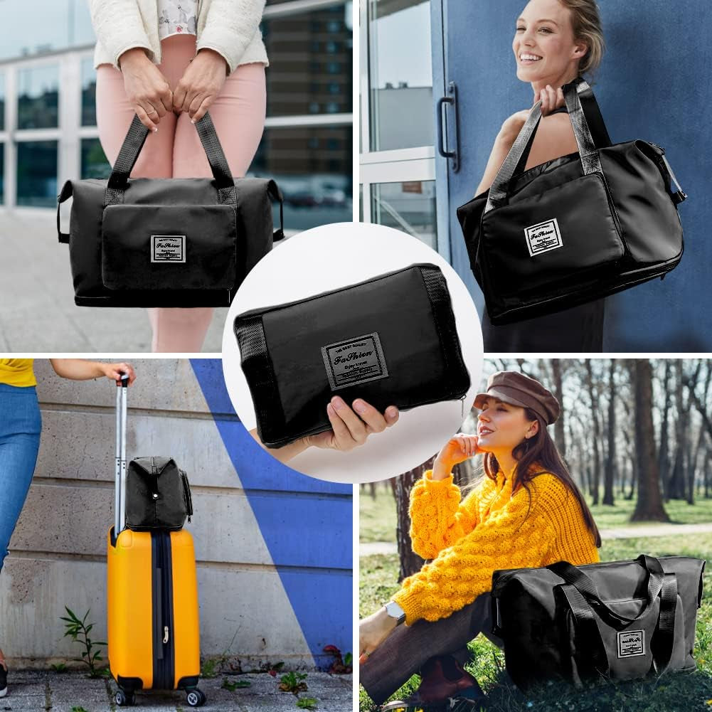 Expandable Travel Duffel Bag with Dry and Wet Separation - Large Capacity Folding Travel Bag