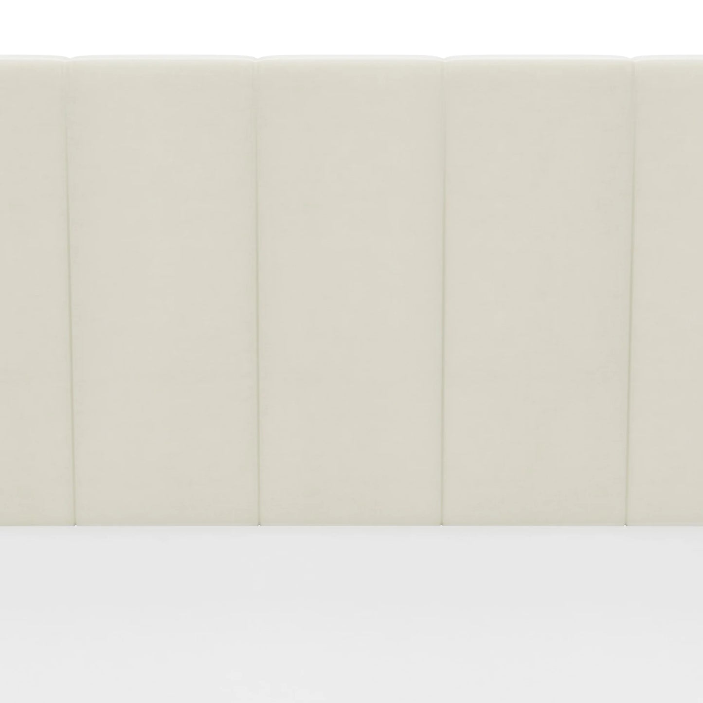 Reece Channel Stitched Upholstered Queen Bed, Ivory, by Living Essentials