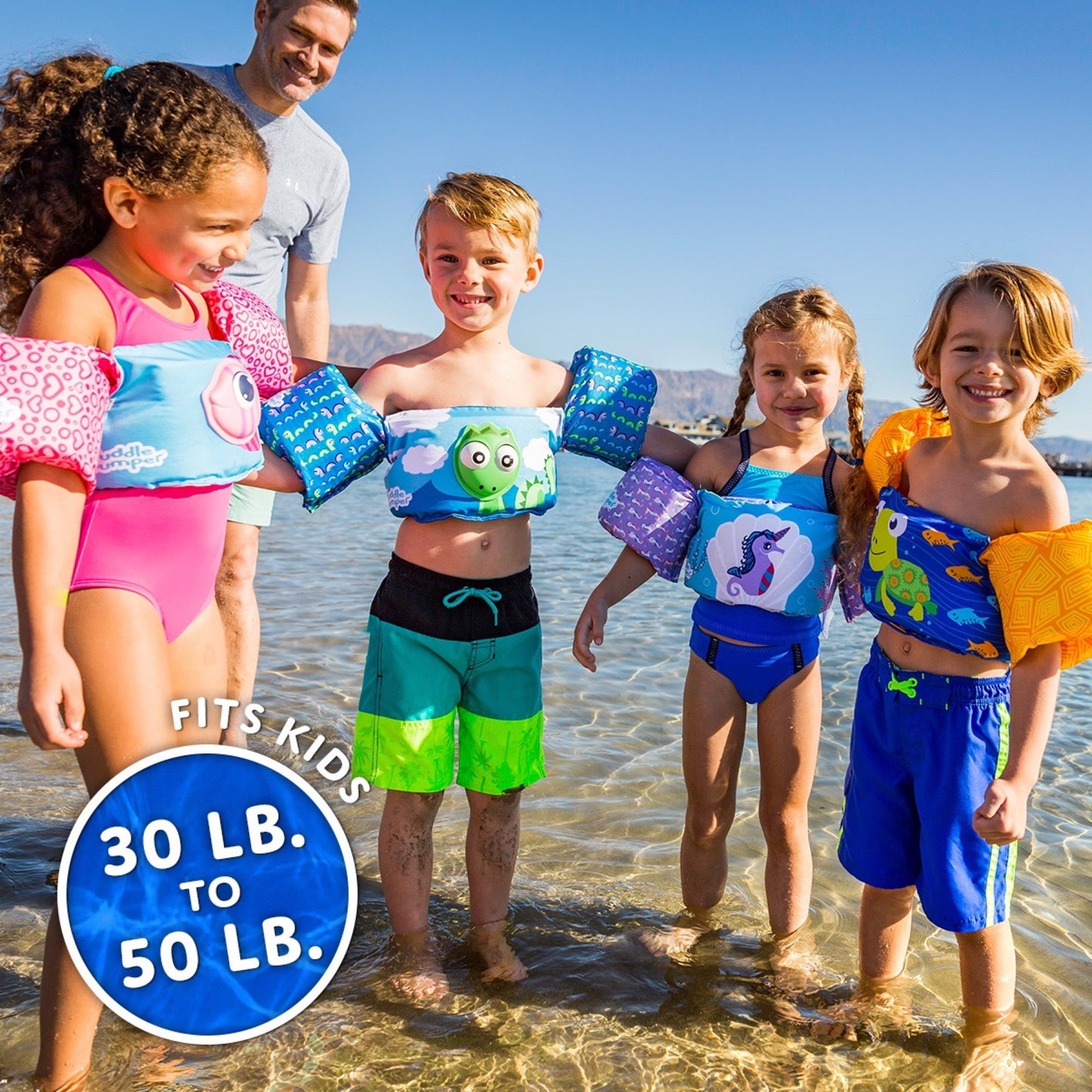 ® Stearns® Original Kids Life Jacket Vest, Blue Fish, 30Lbs to 50Lbs