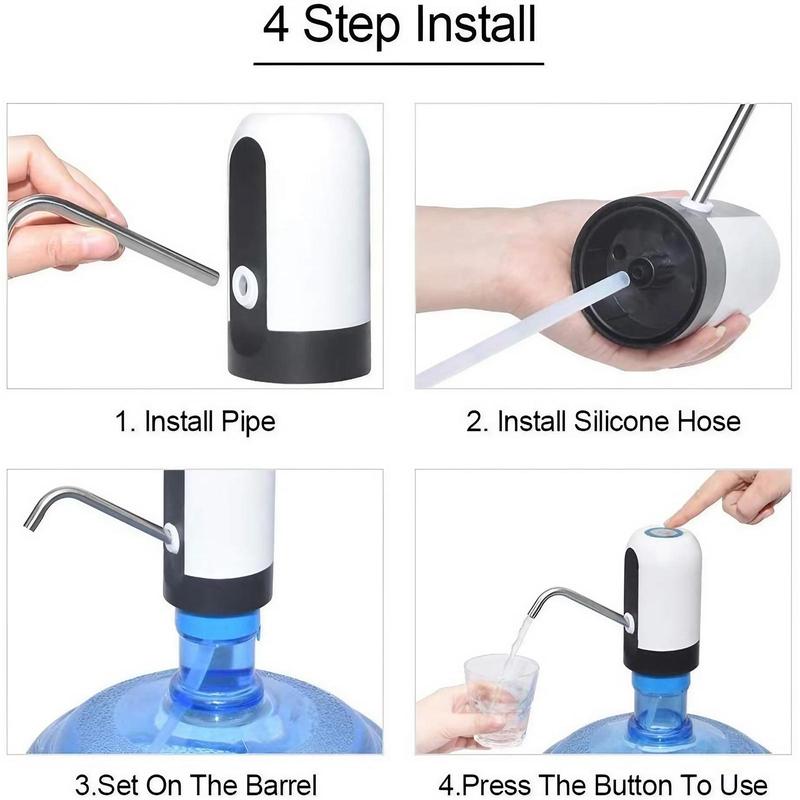 Electric Water Bottle Pump, USB Rechargeable Automatic Dispenser, Portable Water Bottle Pump for Camping & Travel