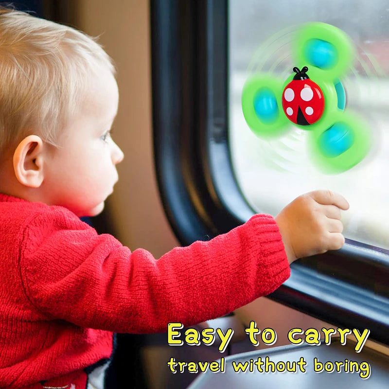 1Pcs Baby Cartoon Fidget Spinner Toys Colorful Insect Gyro Educational Toy Kids Fingertip Rattle Bath Toys for Boys Girls Gift