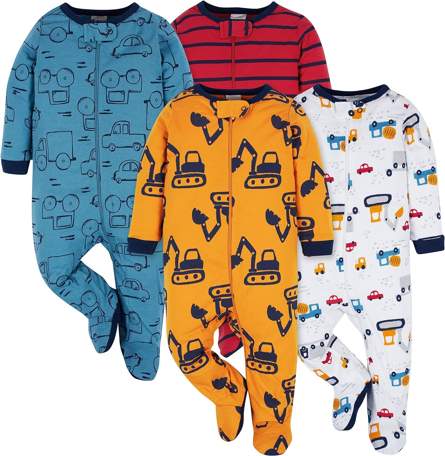Onesies Brand Baby Boys' 4-Pack Sleep 'N Play Footed Pajamas