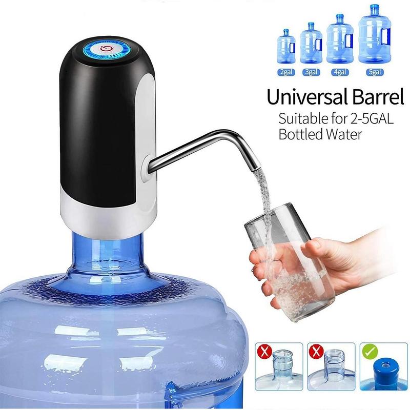 Electric Water Bottle Pump, USB Rechargeable Automatic Dispenser, Portable Water Bottle Pump for Camping & Travel