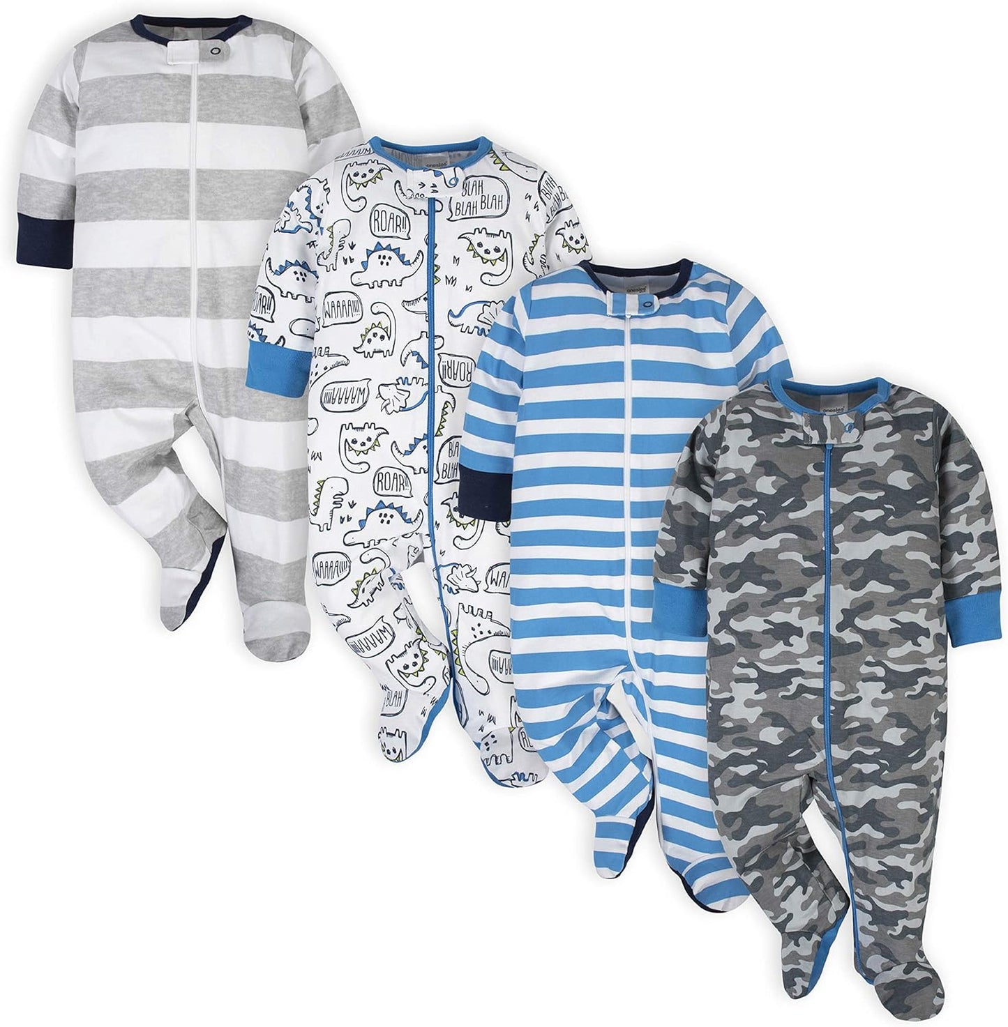 Onesies Brand Baby Boys' 4-Pack Sleep 'N Play Footed Pajamas