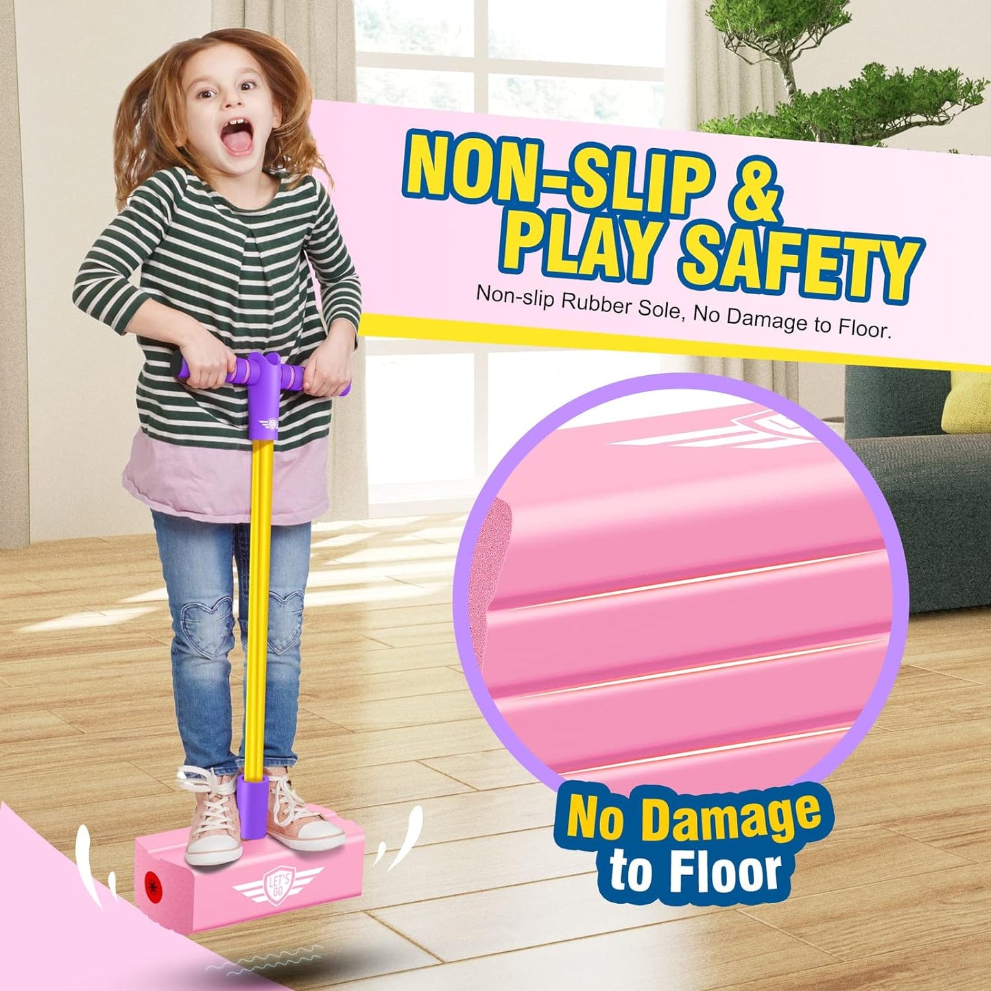 Jumping Promotes Growing Taller- Pogo Stick Foam Pogo Jumper for Kids, Toys for 3-12 Year Old Boys Girls Outdoor Toys Indoor Toys Fun Gifts Christmas Stocking Stuffers Gifts