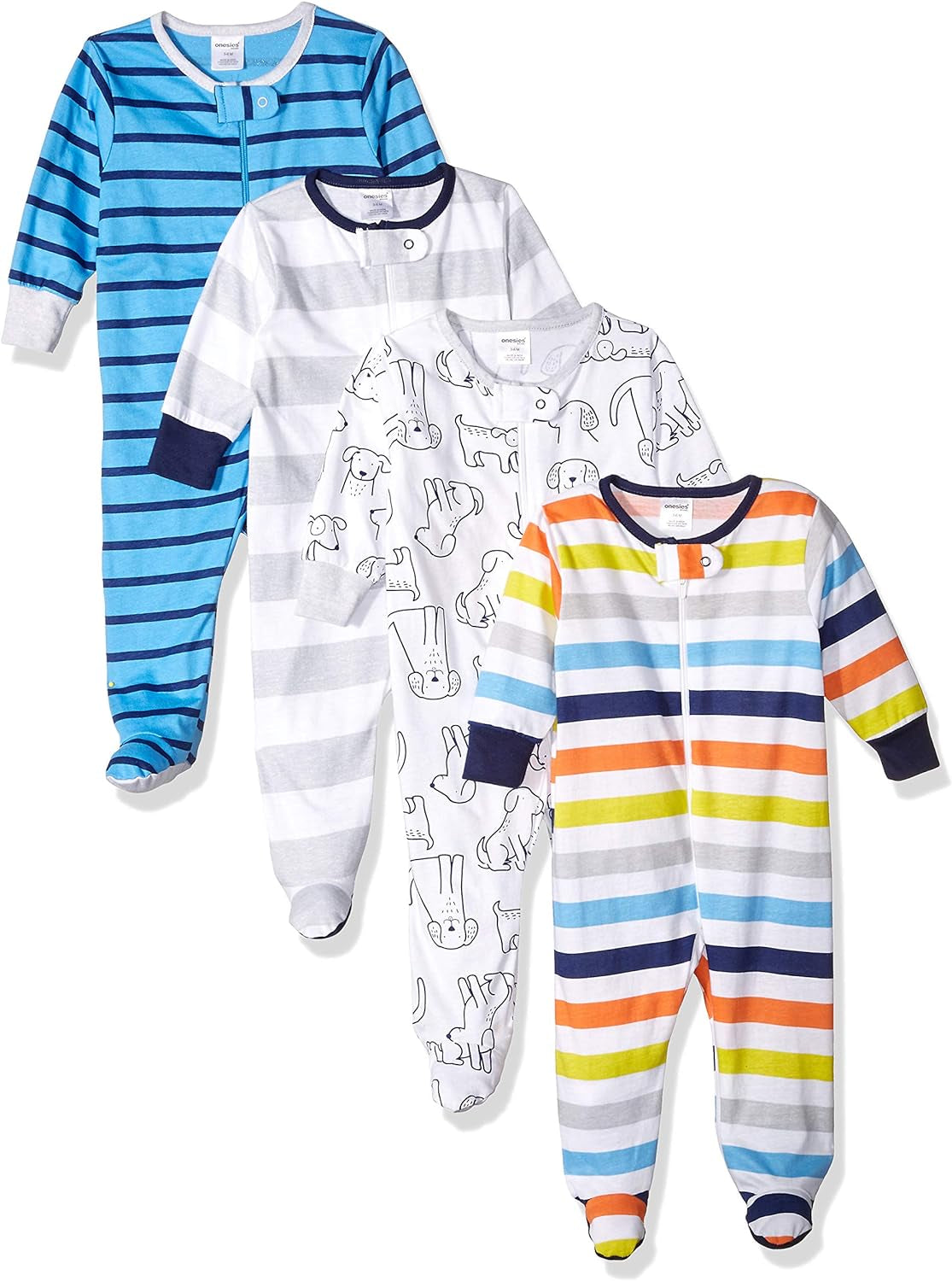 Onesies Brand Baby Boys' 4-Pack Sleep 'N Play Footed Pajamas