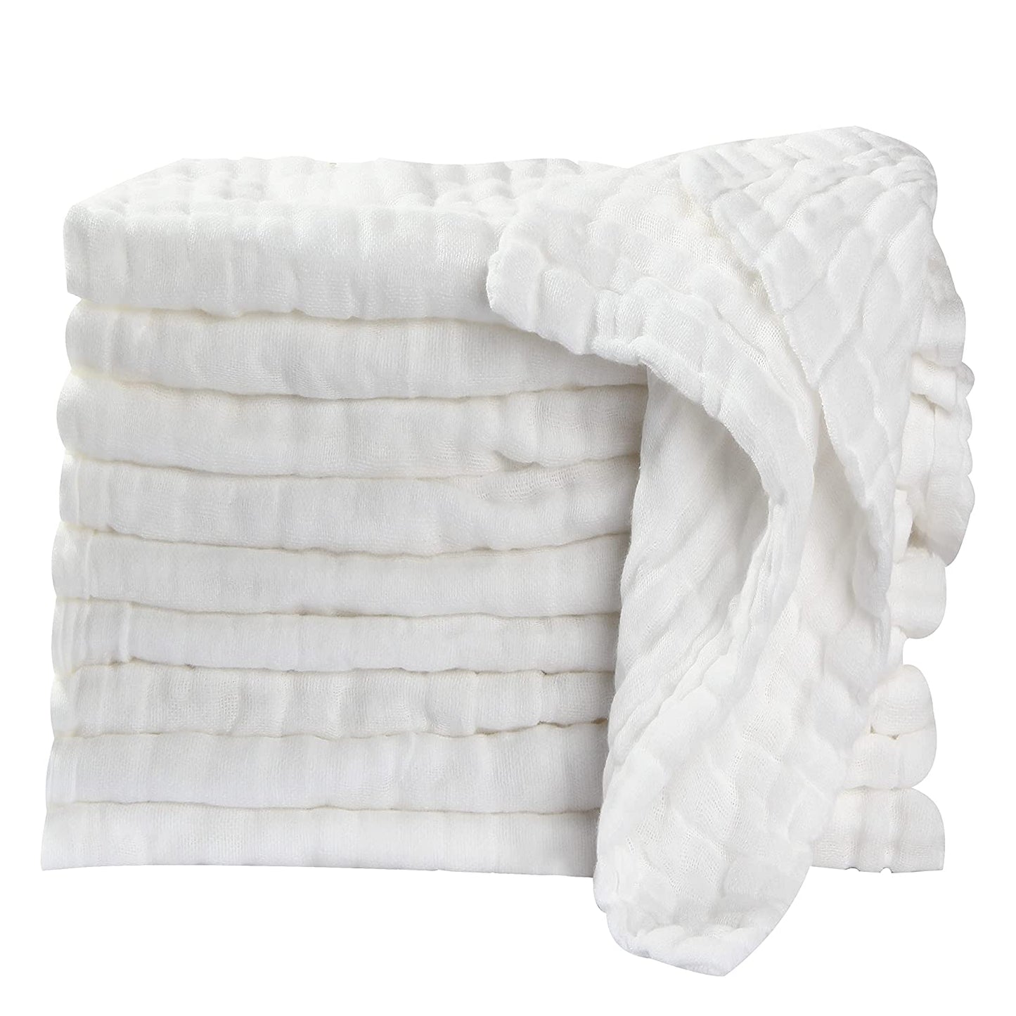 Baby Muslin Washcloths Baby Wipes Soft Newborn Essentials Baby Towels and Washcloths for Face Towel for Sensitive Skin Baby Wash Cloths 10 Pack 10X10 Inches Baby Register Shower Gift