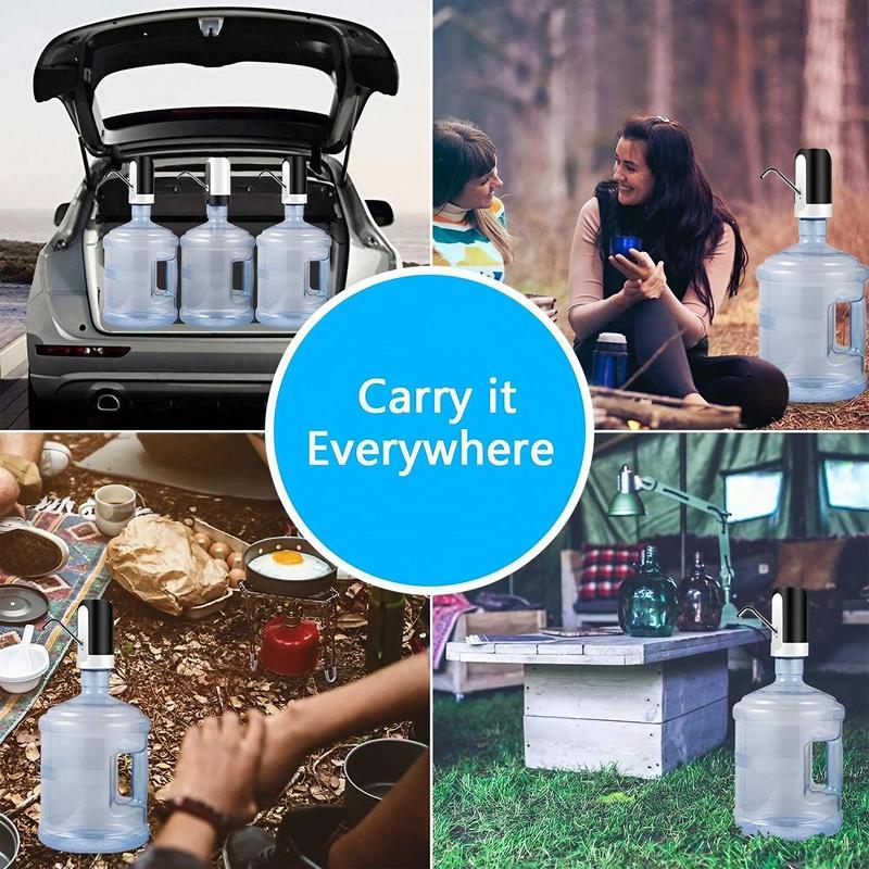 Electric Water Bottle Pump, USB Rechargeable Automatic Dispenser, Portable Water Bottle Pump for Camping & Travel