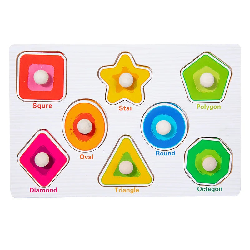 Montessori Wooden Puzzle 3D Alphabet Letters Number Matching Game Baby Kids Toys Education Learning Toy for Children 2 to 4 Year