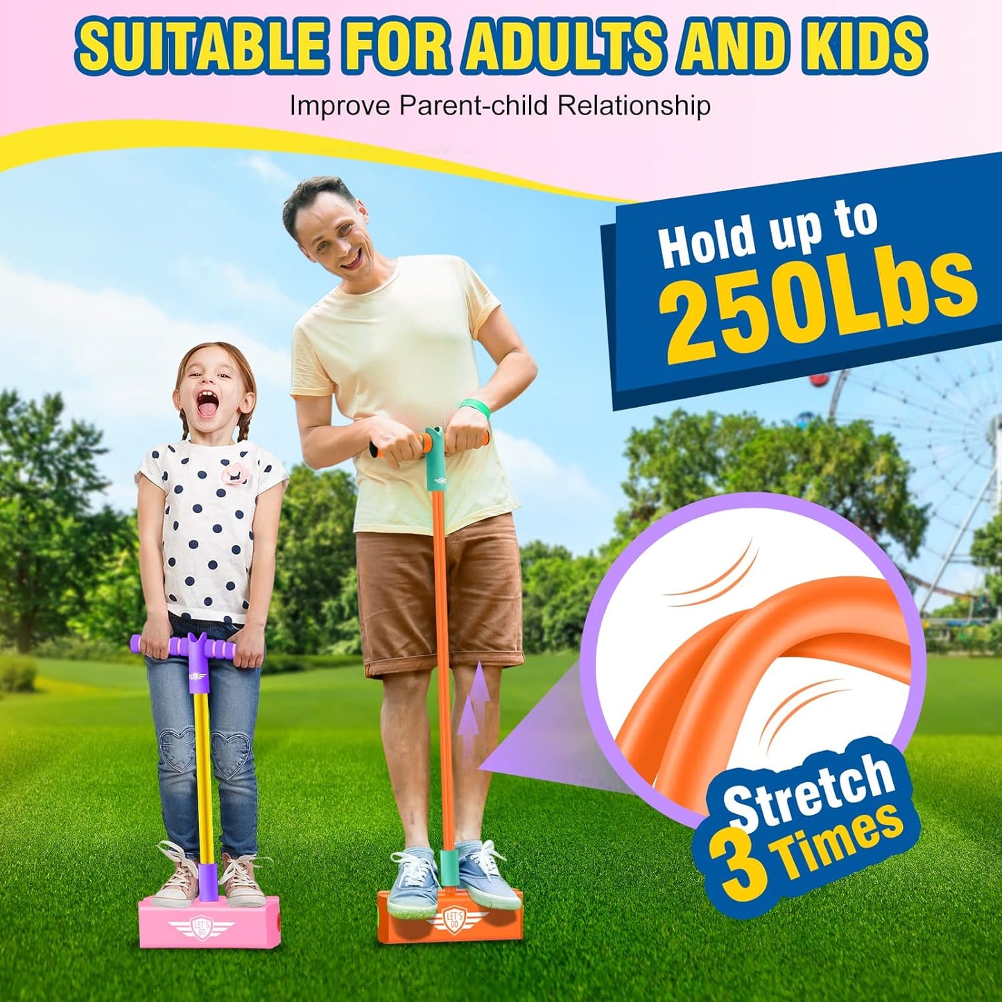 Jumping Promotes Growing Taller- Pogo Stick Foam Pogo Jumper for Kids, Toys for 3-12 Year Old Boys Girls Outdoor Toys Indoor Toys Fun Gifts Christmas Stocking Stuffers Gifts