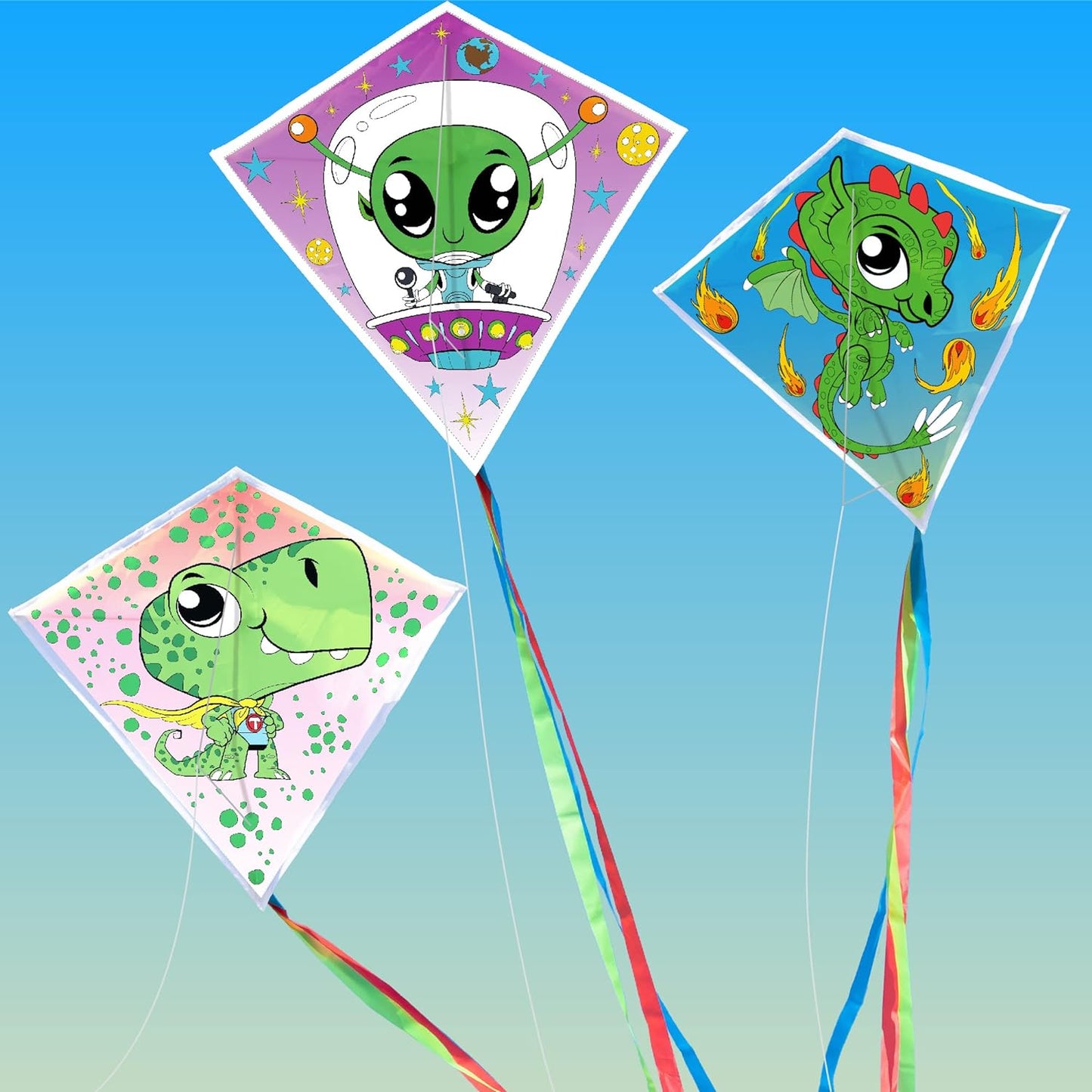 DIY Color and Make Your Own Kite Kit for Kids | Easy to Fly Kites Outdoor Toys and Activities for Boys and Girls Ages 4 5 6 7 8 9 10 11 12 Years Old and Up