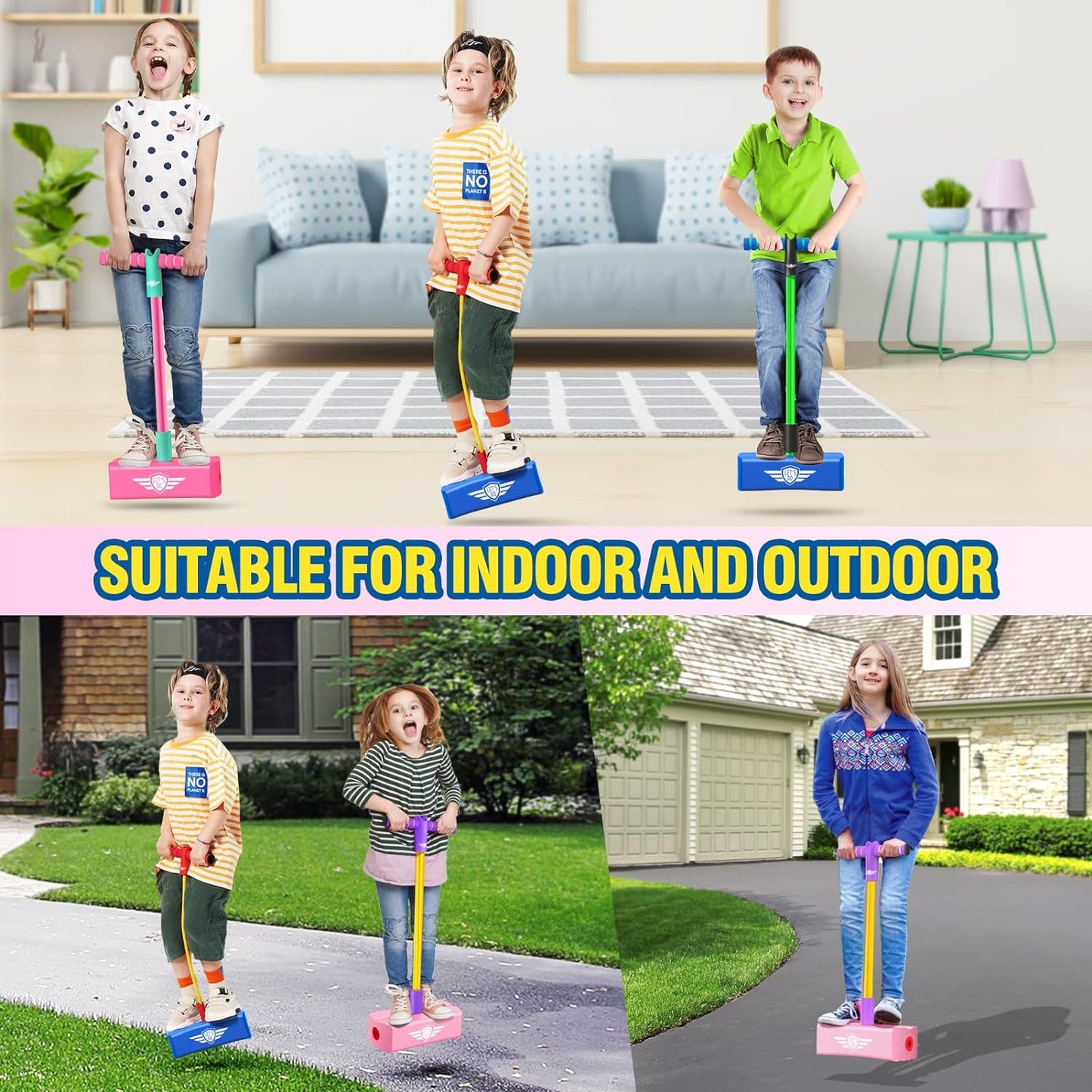 Jumping Promotes Growing Taller- Pogo Stick Foam Pogo Jumper for Kids, Toys for 3-12 Year Old Boys Girls Outdoor Toys Indoor Toys Fun Gifts Christmas Stocking Stuffers Gifts