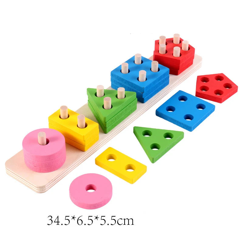 Montessori Wooden Puzzle 3D Alphabet Letters Number Matching Game Baby Kids Toys Education Learning Toy for Children 2 to 4 Year