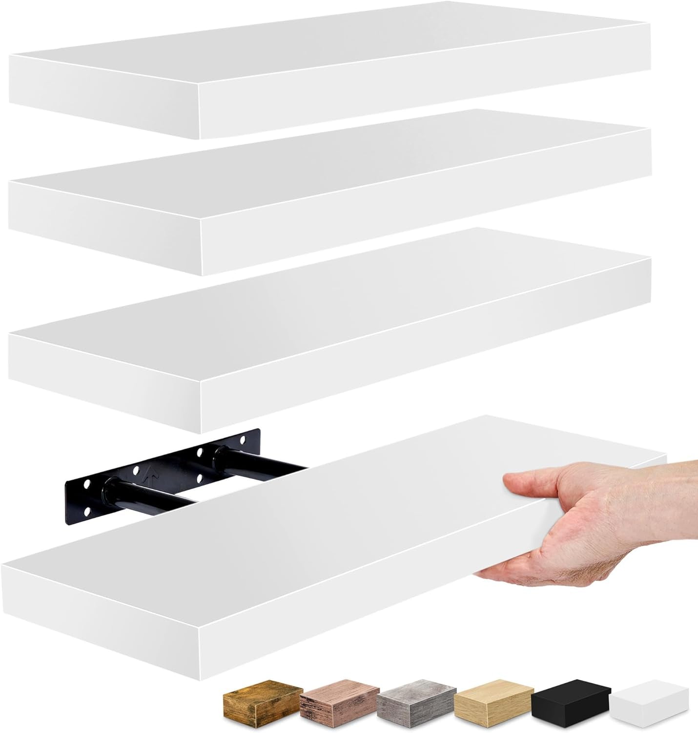 Floating Shelves for Wall, Bathroom Shelves Wall Mounted for Kitchen, Bedroom, Bathroom Storage over Toilet, Hanging Book Shelf for Wall Home Decor Living Room (Mahogany, 3 Pack)