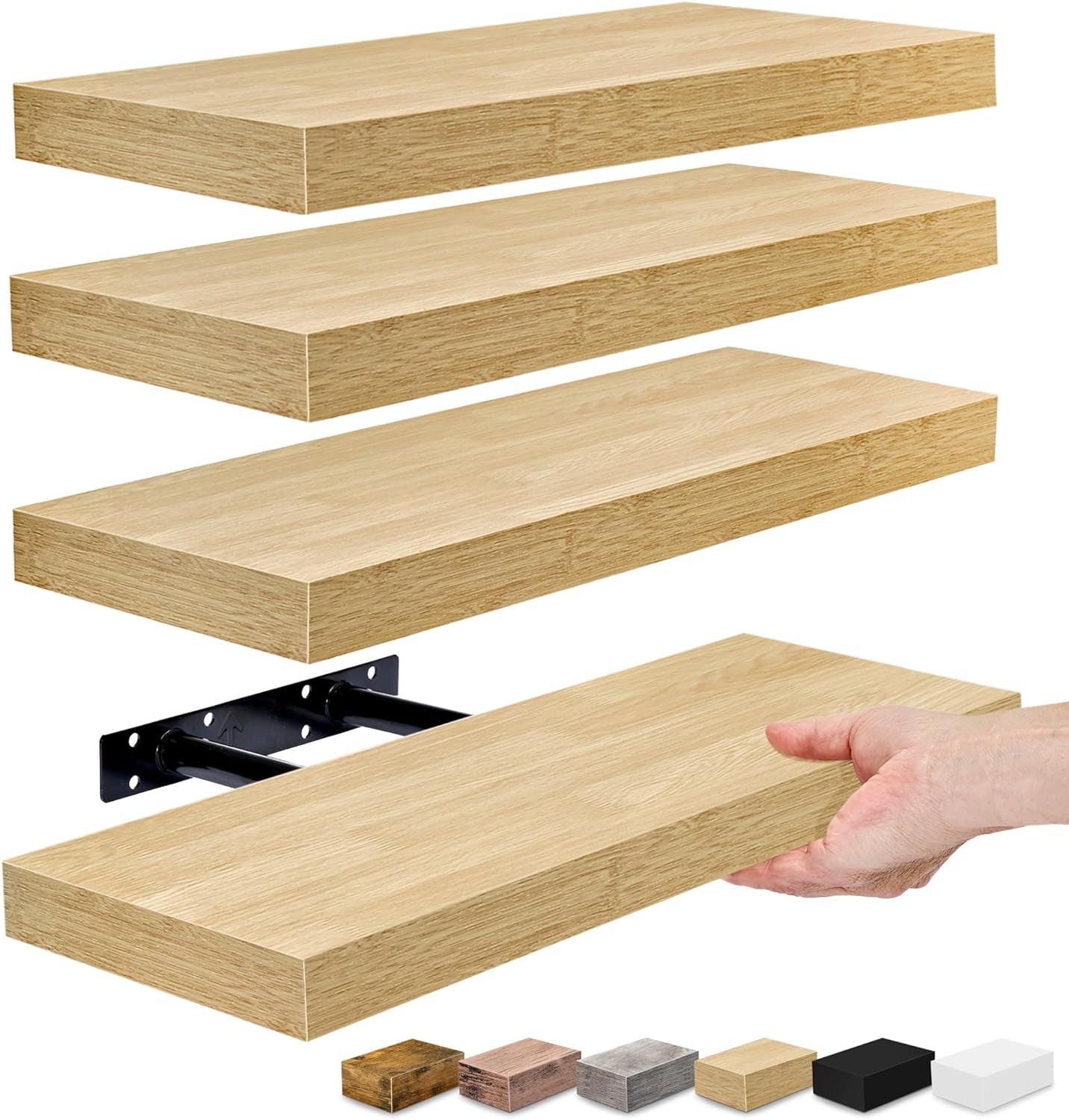 Floating Shelves for Wall, Bathroom Shelves Wall Mounted for Kitchen, Bedroom, Bathroom Storage over Toilet, Hanging Book Shelf for Wall Home Decor Living Room (Mahogany, 3 Pack)