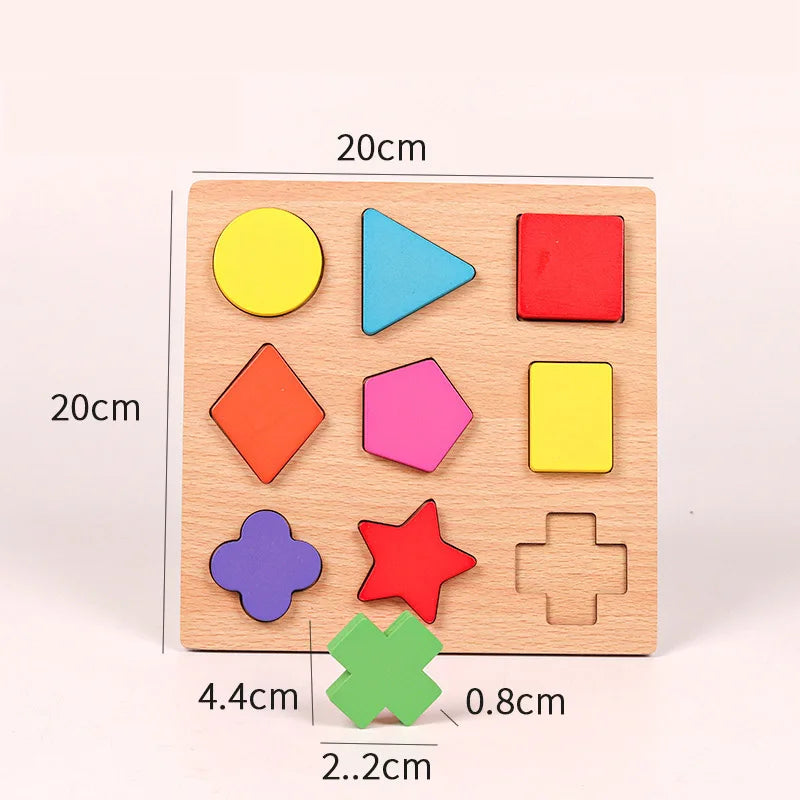 Montessori Wooden Puzzle 3D Alphabet Letters Number Matching Game Baby Kids Toys Education Learning Toy for Children 2 to 4 Year
