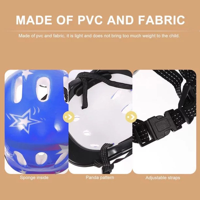 Kids Bike Helmet Toddler Helmet Adjustable for Girls Boys Knee Pads Elbow Pads Wrist Guards Kids Protective Gear Set-Blue