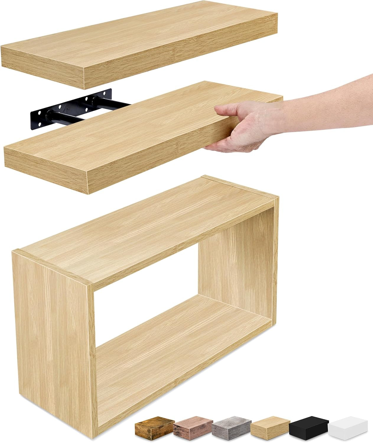 Floating Shelves for Wall, Bathroom Shelves Wall Mounted for Kitchen, Bedroom, Bathroom Storage over Toilet, Hanging Book Shelf for Wall Home Decor Living Room (Mahogany, 3 Pack)