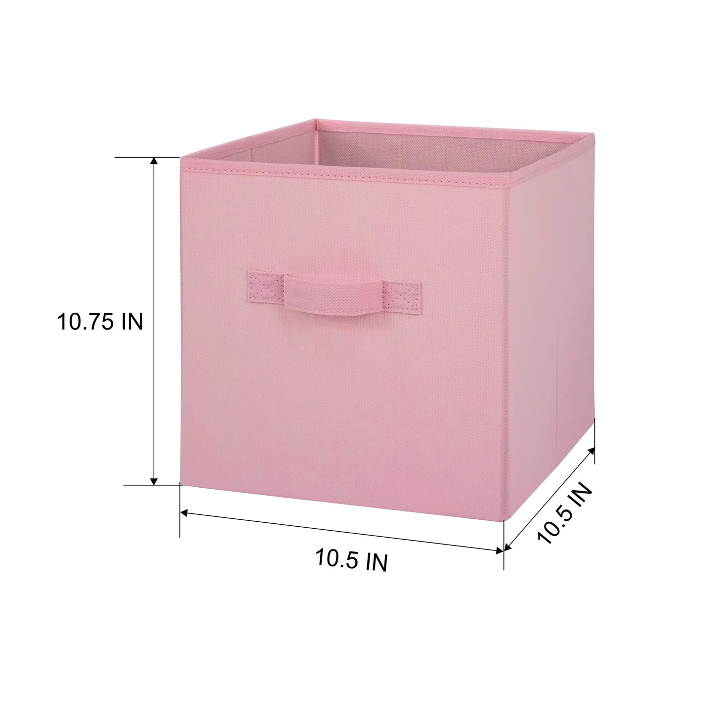 Collapsible Cube Fabric Storage Bins (10.5" X 10.5"), 6 Pack, Pink Puff