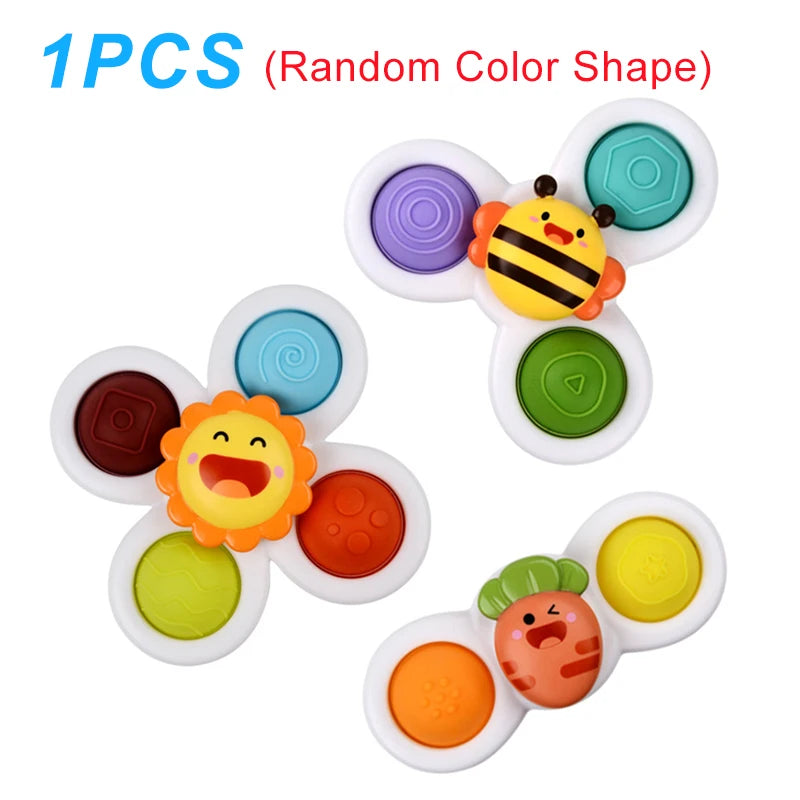 1Pcs Baby Cartoon Fidget Spinner Toys Colorful Insect Gyro Educational Toy Kids Fingertip Rattle Bath Toys for Boys Girls Gift