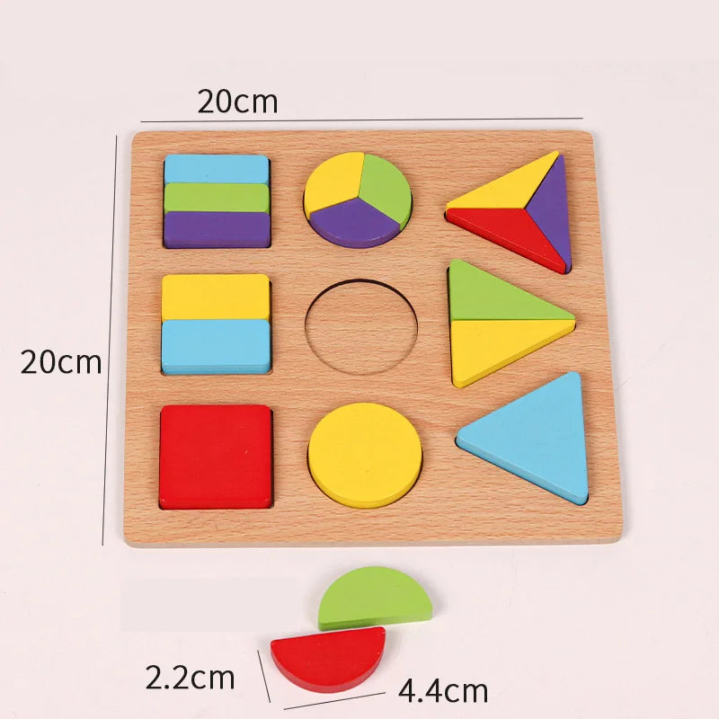 Montessori Wooden Puzzle 3D Alphabet Letters Number Matching Game Baby Kids Toys Education Learning Toy for Children 2 to 4 Year