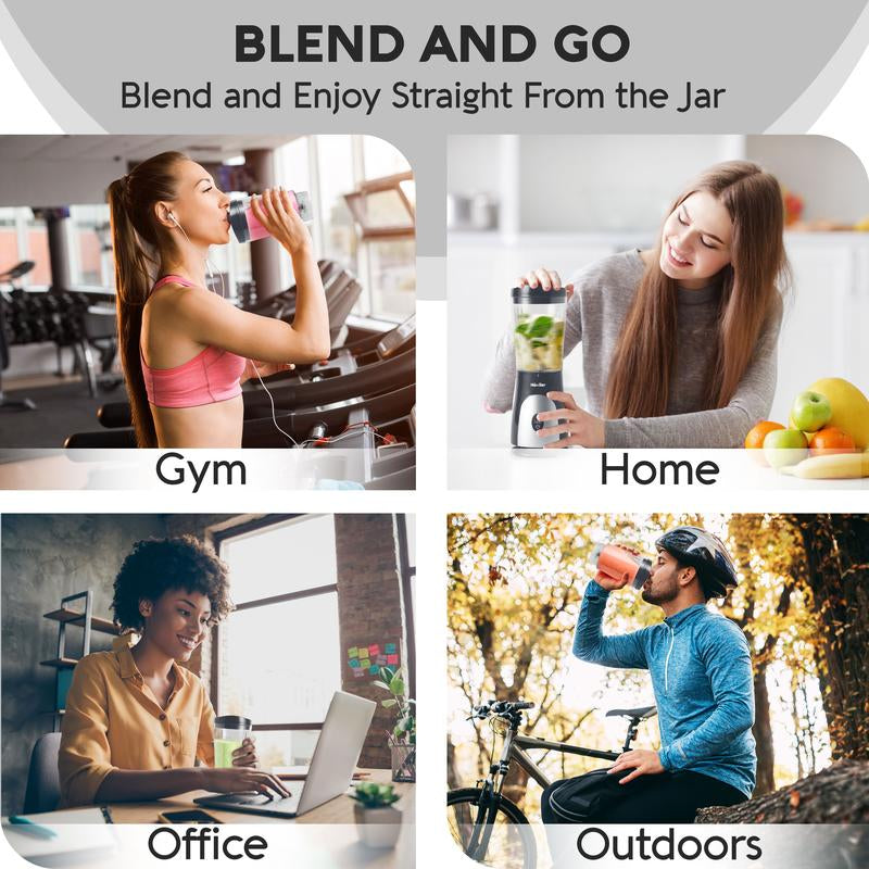 Mueller Personal Blender for Shakes and Smoothies with 15 Oz Travel Cup and Lid, Juices, Baby Food, Heavy-Duty Portable Blender & Food Processor