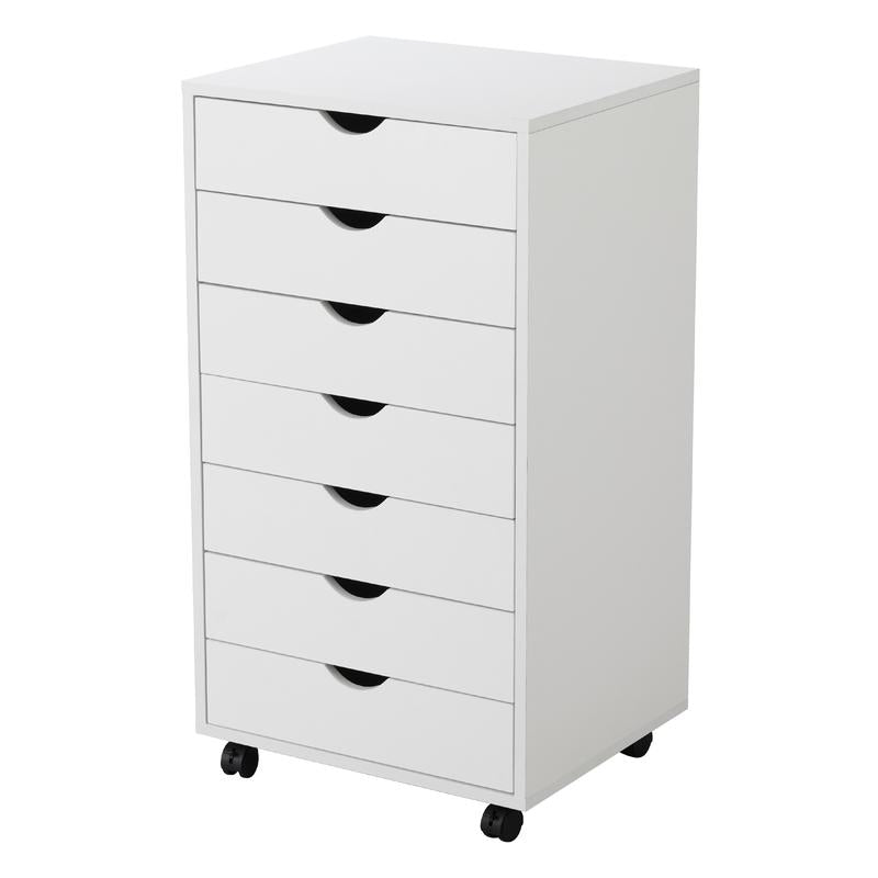 Sweetcrispy plus 7 Drawer Chest - Dresser Storage Cabinets Dressers Wooden Dresser Bedroom Cabinet with Wheels Mobile Organizer Drawers for Office, Home