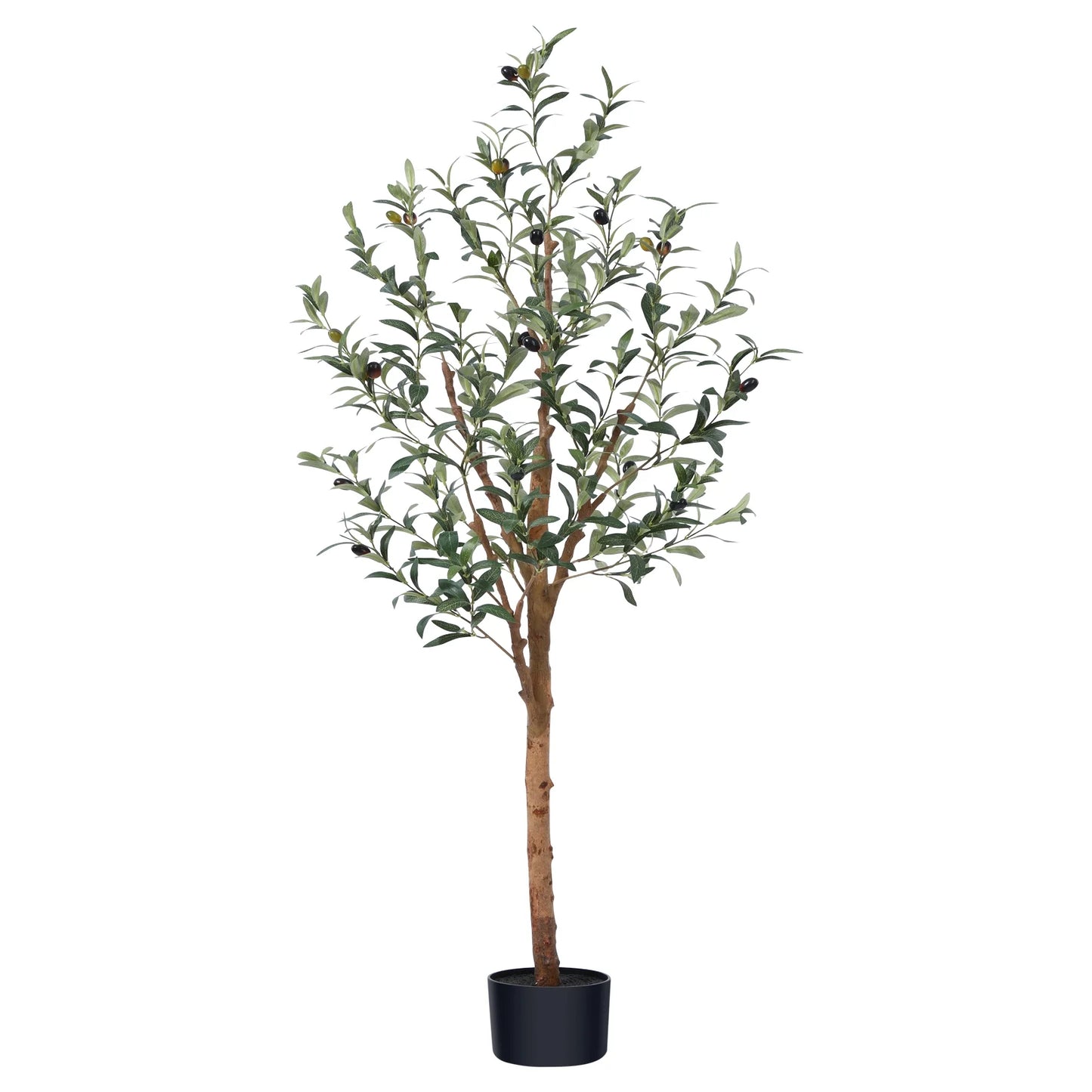 5FT Artificial Olive Tree with Fruits and Wood Branches, Potted Faux Olive Plants. 8 Lb.