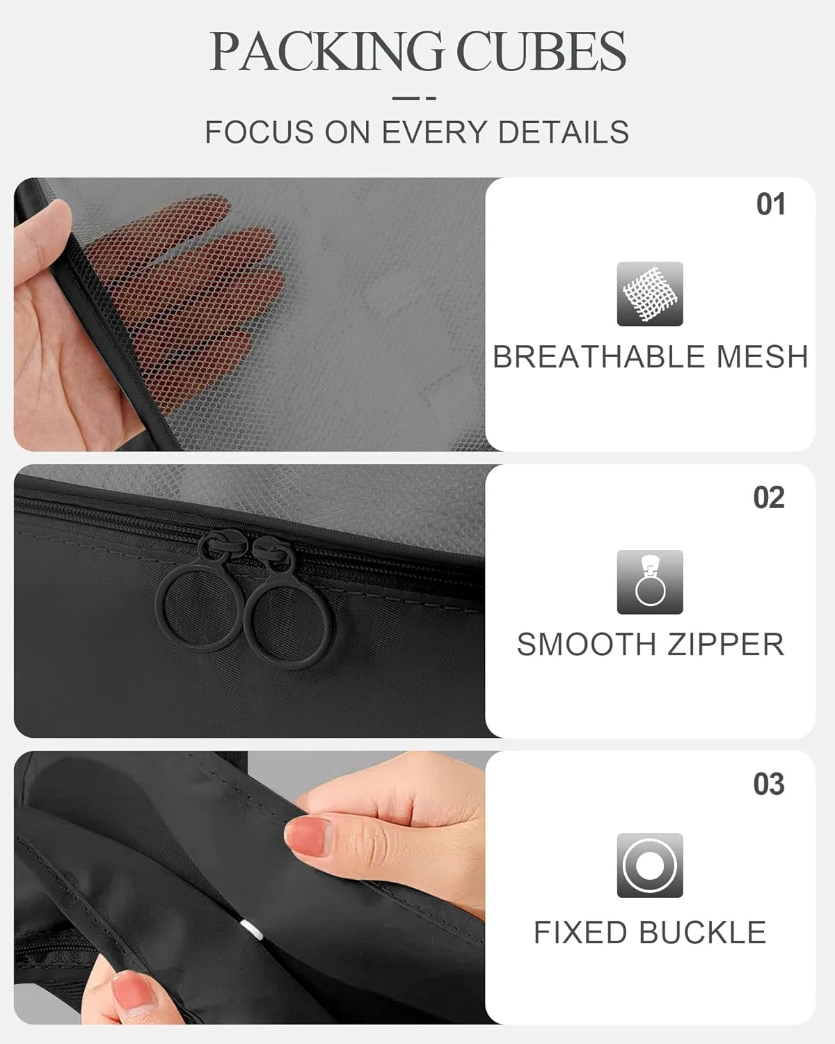 10 Set Packing Cubes Luggage Organizers for Travel Accessories Essentials Organizer Bags