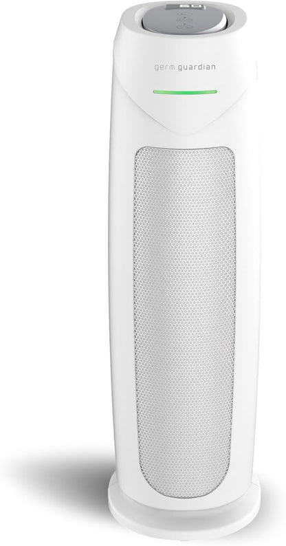 Germguardian Air Purifier with HEPA 13 Filter, Removes 99.97% of Pollutants, Covers Large Room up to 743 Sq. Foot Room in 1 Hr, UV-C Light Helps Reduce Germs, Zero Ozone Verified, 22", Gray, AC4825E