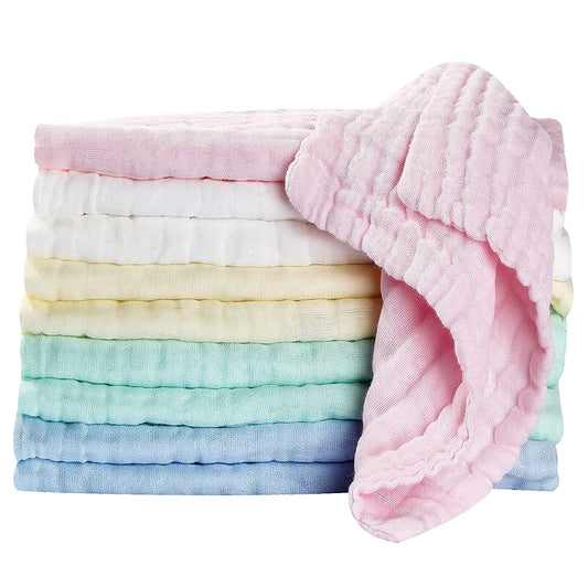 Baby Muslin Washcloths Baby Wipes Soft Newborn Essentials Baby Towels and Washcloths for Face Towel for Sensitive Skin Baby Wash Cloths 10 Pack 10X10 Inches Baby Register Shower Gift