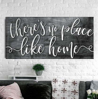 | There'S No Place like Home V2 | Home Wall Decor | House Warming Presents|Home Decor for Living Room|Rustic Home Decoration|Living Room Decor (Grey, 42 X 19)