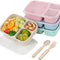 4 Pack Bento Lunch Box, 3 Compartment Meal Prep Containers, Lunch Box Containers for Kids Adults, Plastic Reusable Food Storage Containers - Stackable, Suitable for Schools,Work and Travel