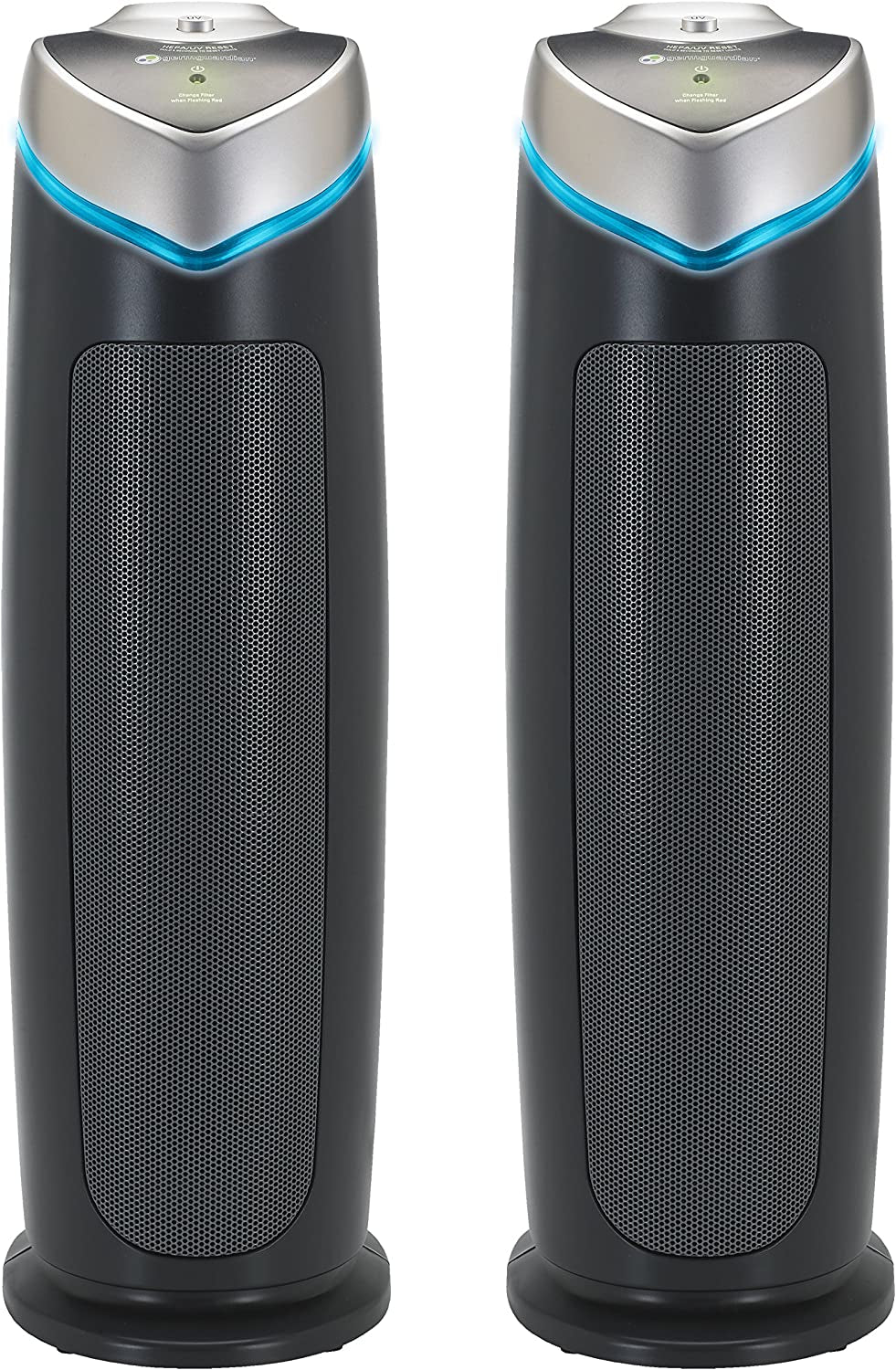 Germguardian Air Purifier with HEPA 13 Filter, Removes 99.97% of Pollutants, Covers Large Room up to 743 Sq. Foot Room in 1 Hr, UV-C Light Helps Reduce Germs, Zero Ozone Verified, 22", Gray, AC4825E
