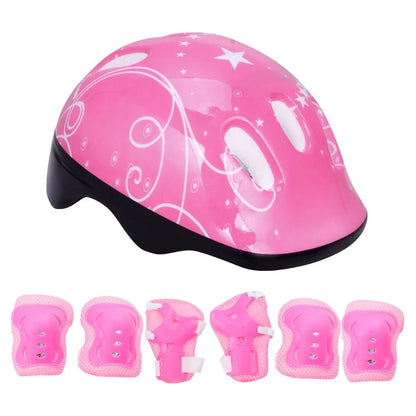 Kids Helmet Pad Set,Adjustable Kids Skateboard Bike Helmet Knee & Elbow Pads Wrist Guards 3-8 Years Kids Protective Gear Set for Girls Boys Bike Roller Skating Scooter Sport