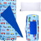 Original Nap Mat with Reusable Pillow for Boys & Girls, Perfect for Elementary Daycare Sleepovers, Features Hook & Loop Fastener, Cotton Blend Materials Nap Mat (Trains, Planes, and Trucks)