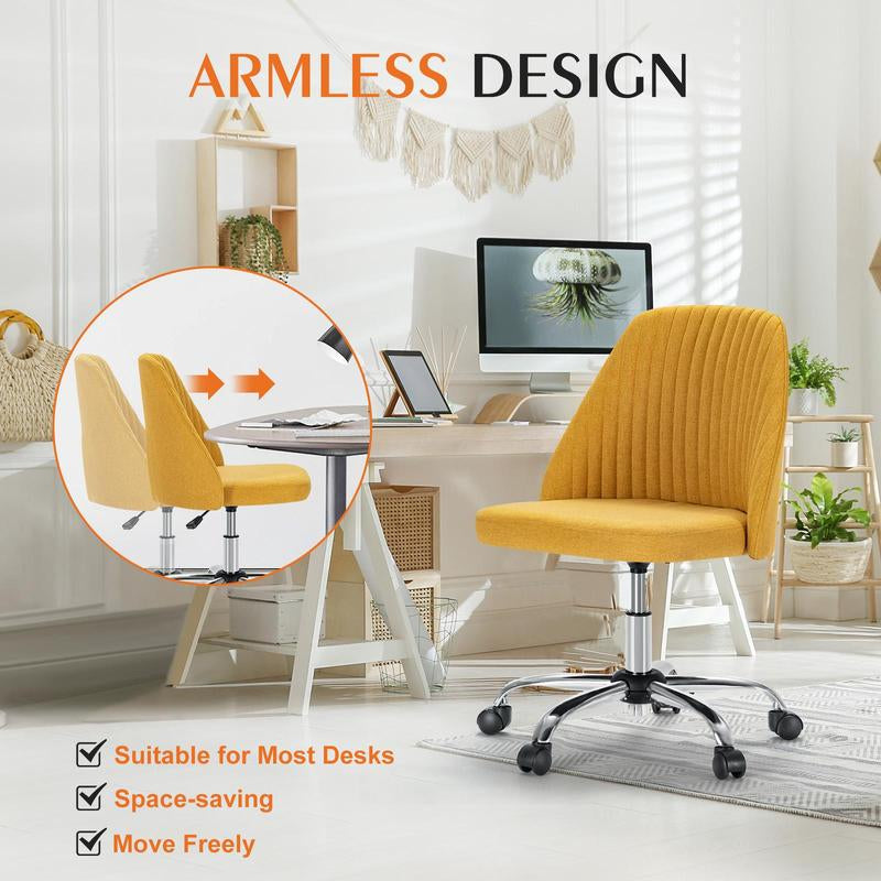 [Fall Sale]Joyfinity Home Small Cute Desk Chair Armless for Small Space Adjustable Rolling Chair, Cute Modern Desk Chair for Home Office Make up Bed Room