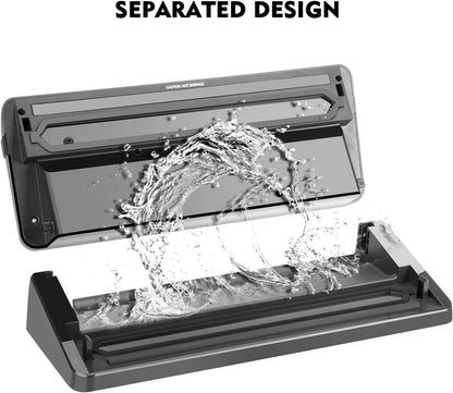 Vacuum Sealer Machine ,Automatic Food Sealer for Food Preservation W /Starter Kit, Dry Moist Food Modes, Easy to Clean, Led Indicator Lights, Compact Design, Silver(Stainless Steel)