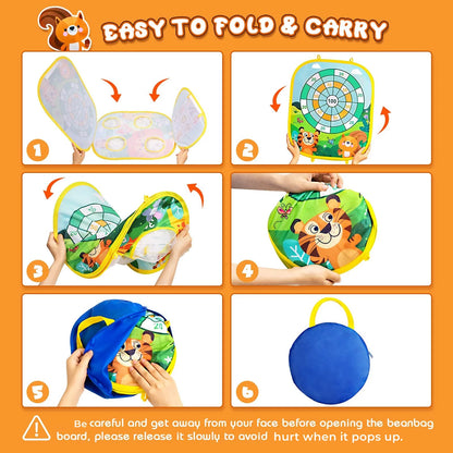 Bean Bag Toss Game Toy for Kids,  Dart Board for Kids, Fun Outdoor Cornhole Game Toys for Toddlers Kids Ages 3 4 5 6 7 8 Year Old Boys Girls Birthday Party Christmas Holiday Game Gifts