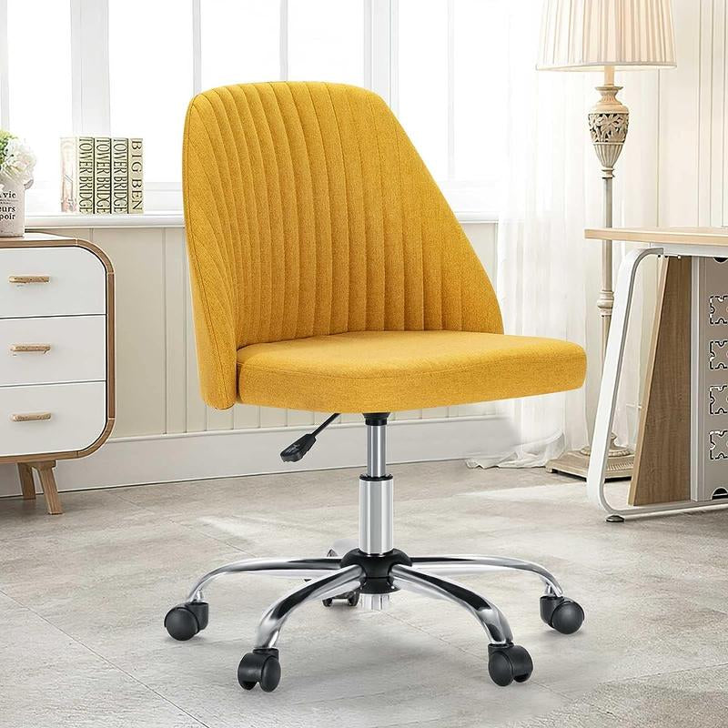 [Fall Sale]Joyfinity Home Small Cute Desk Chair Armless for Small Space Adjustable Rolling Chair, Cute Modern Desk Chair for Home Office Make up Bed Room