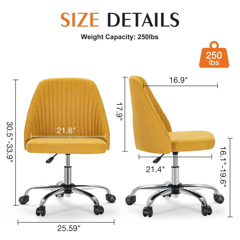 [Fall Sale]Joyfinity Home Small Cute Desk Chair Armless for Small Space Adjustable Rolling Chair, Cute Modern Desk Chair for Home Office Make up Bed Room