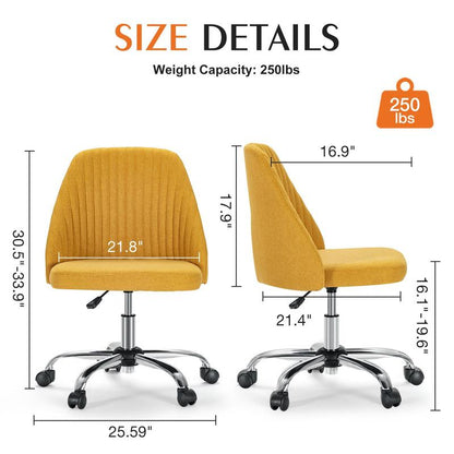 [Fall Sale]Joyfinity Home Small Cute Desk Chair Armless for Small Space Adjustable Rolling Chair, Cute Modern Desk Chair for Home Office Make up Bed Room