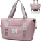 Lightweight Expandable Double Shoulder Strap&Capacity Travel Duffel Bag, Sports Tote Gym Bag, Shoulder Weekender Overnight Bag with Wet Pocket for Women (Pink)