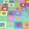  Kids Foam Puzzle Floor Play Mat with Shapes & Colors 36 Tiles, 12"X12" and 24 Borders