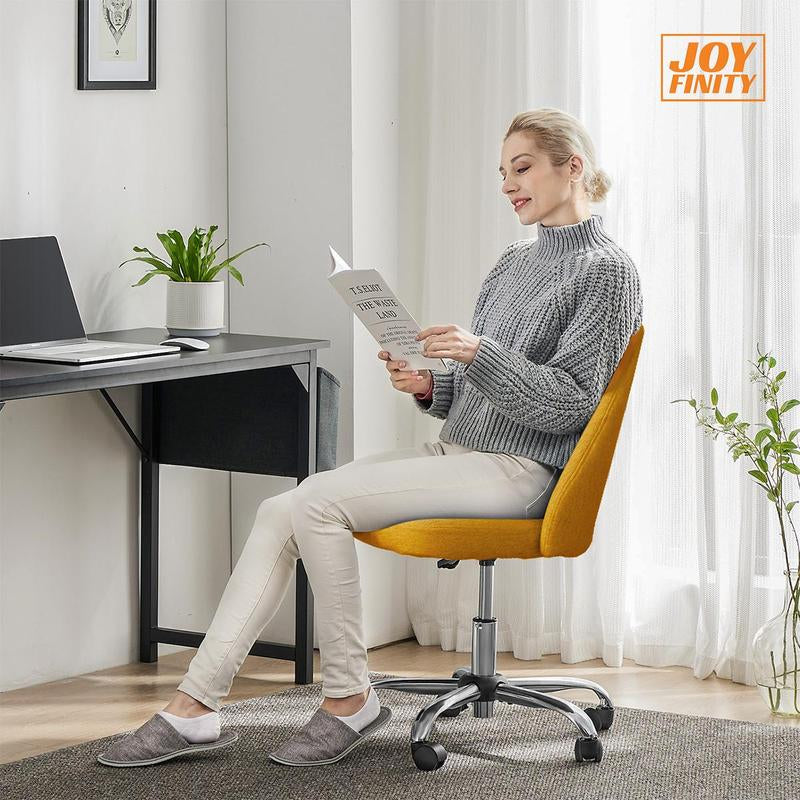 [Fall Sale]Joyfinity Home Small Cute Desk Chair Armless for Small Space Adjustable Rolling Chair, Cute Modern Desk Chair for Home Office Make up Bed Room